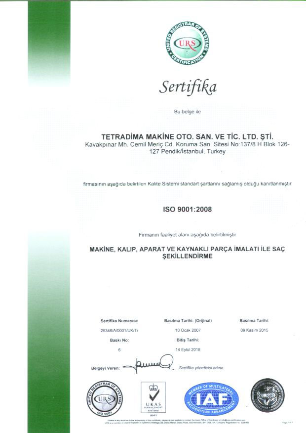 ISO 9001:2008 Türkçe